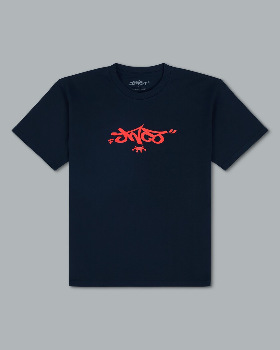 Jnco Reversed Crown Tee. Navy/ Tamarind.